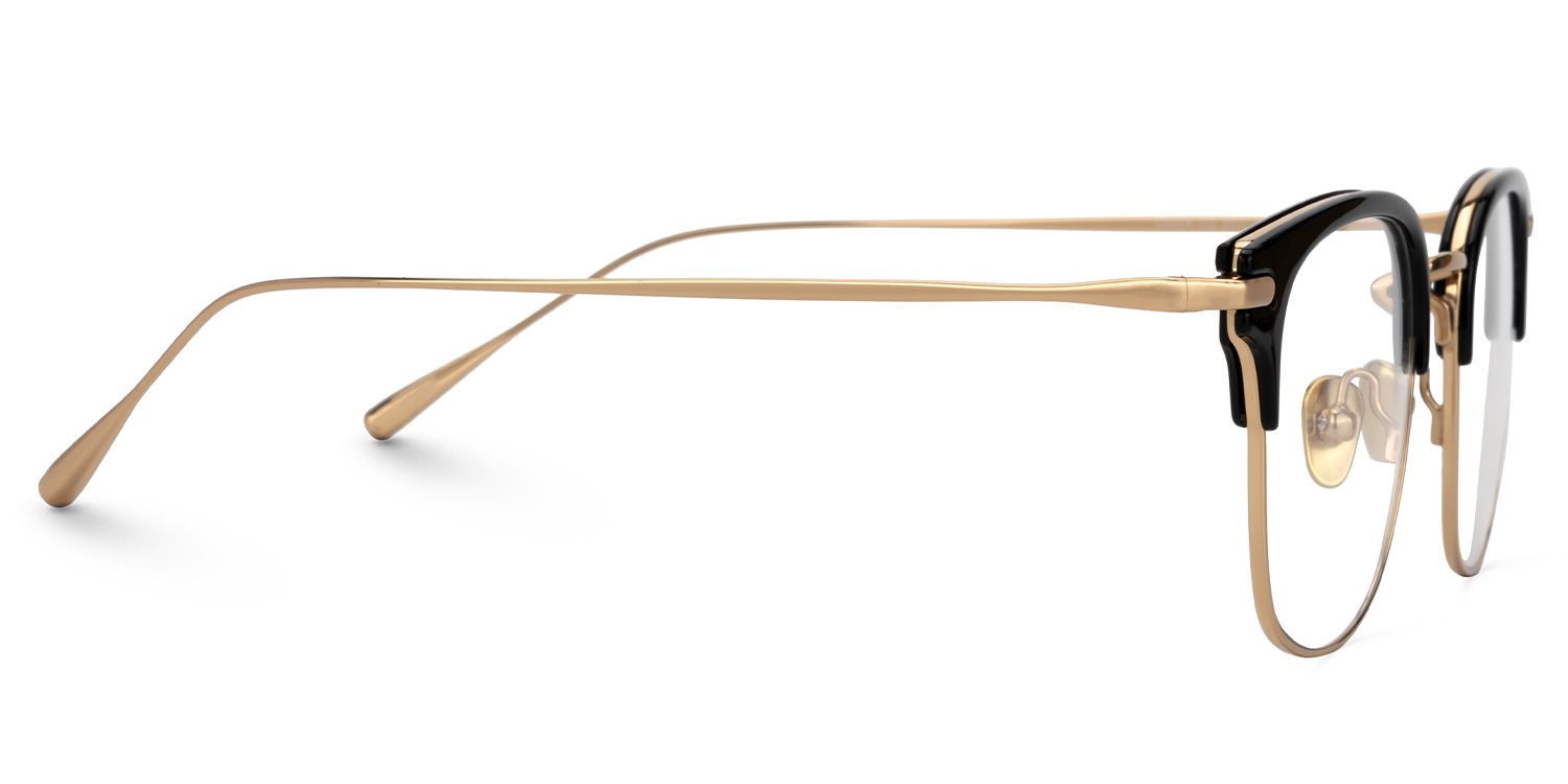 Mecca Gold Eyeglasses with Browline Shape | Zeelool Optical2