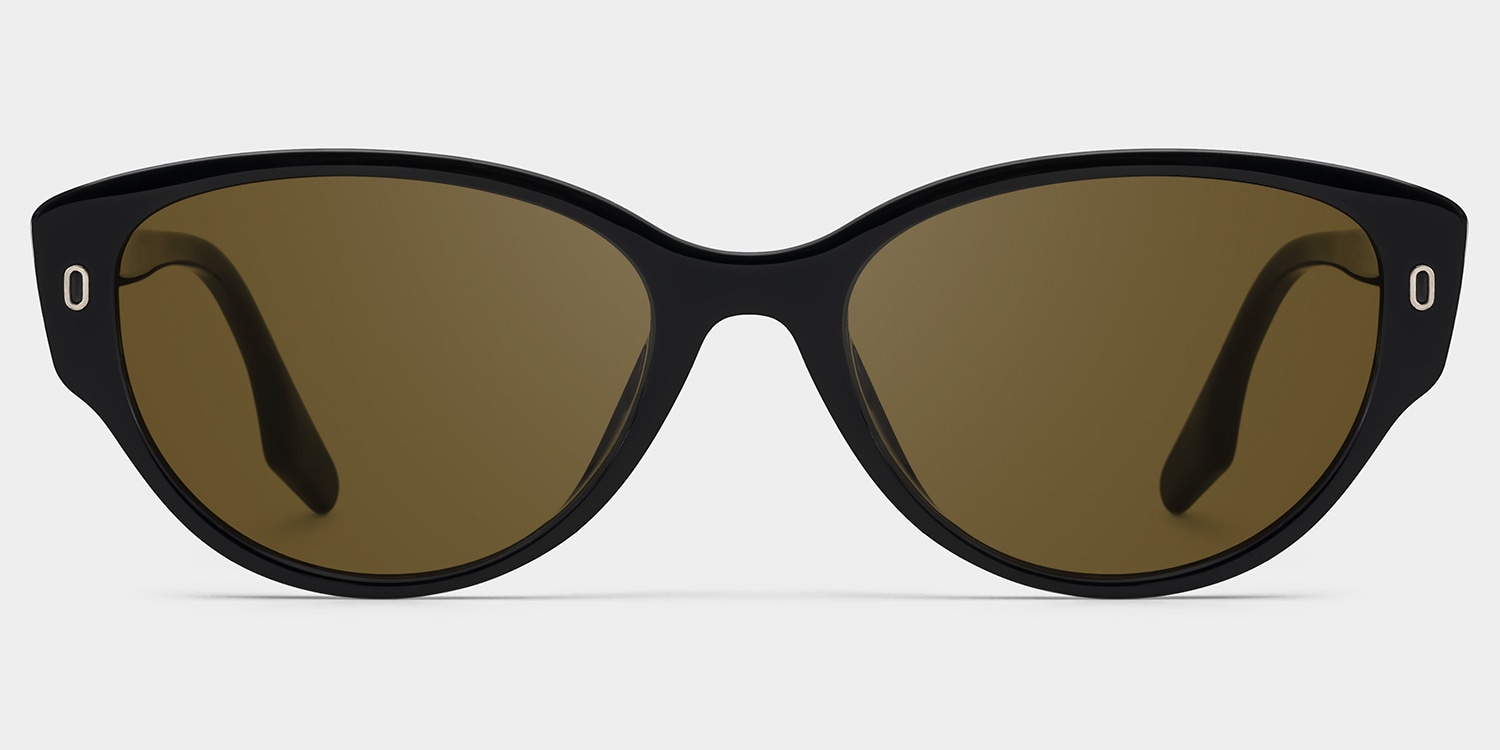 Livia Cat eye Black Polarized Sunglasses