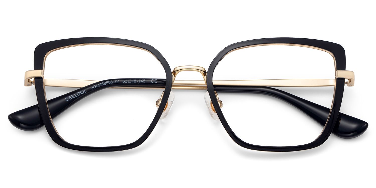 Square Black Eyeglasses- Max Metal Frame Glasses4