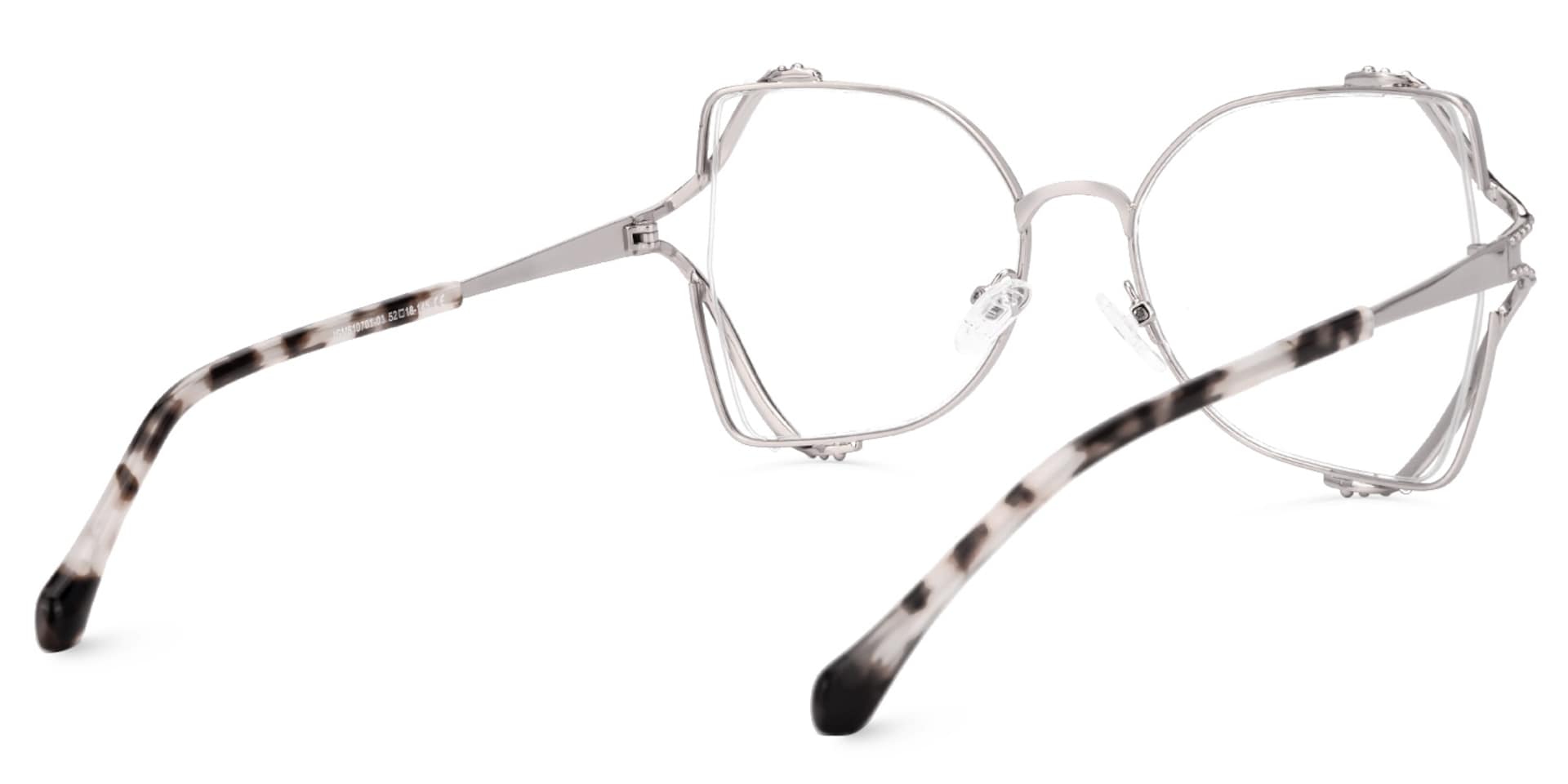 Mcconico Designer Eyeglasses in Butterfly Silver Frame3