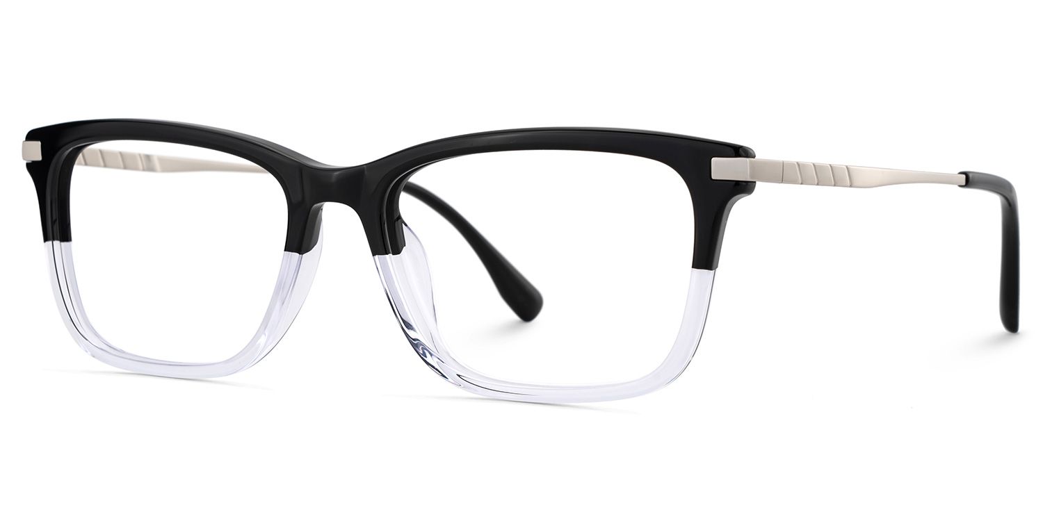 Zane Rectangle Black-crystle Color Frame Glasses for Men | Zeelool3