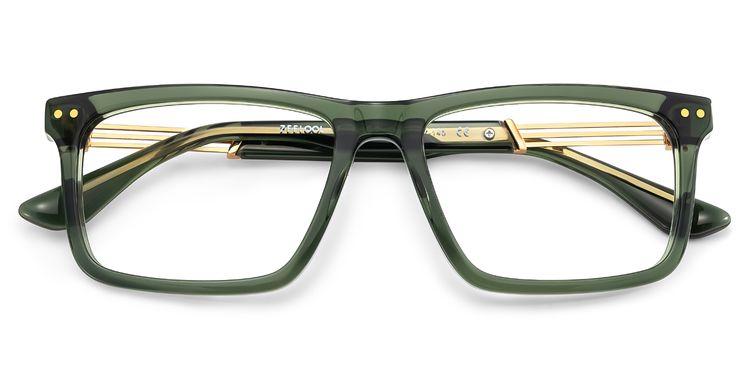 Emerson Rectangle Green Glasses