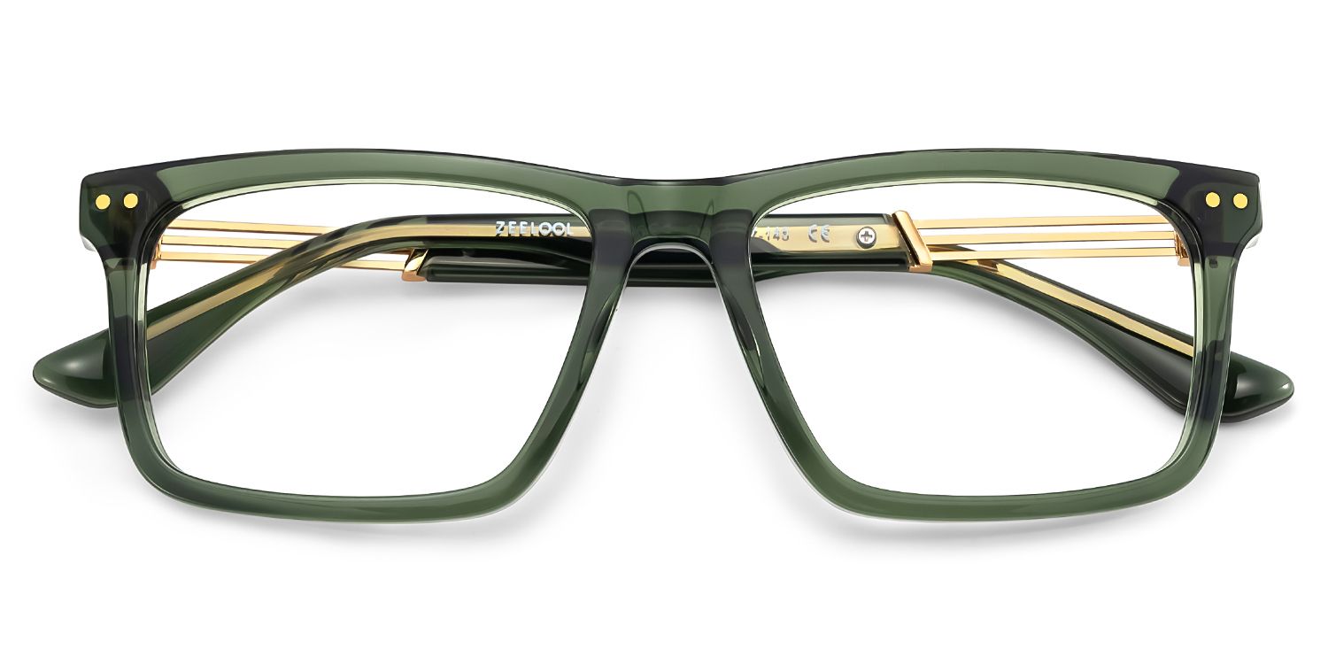 Emerson Eyeglasses in Rectangle Green Frame | Zeelool2