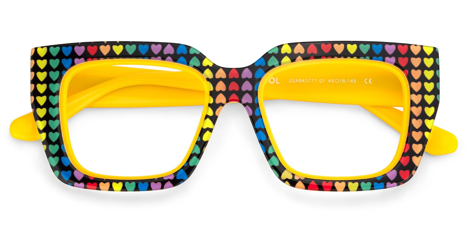 Kent Acetate Rainbow Frame Glasses with Square Shape | Zeelool2