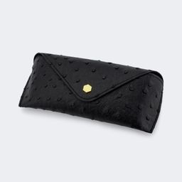 Ostrich Pattern Black Eyeglasses Bag0