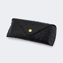 Ostrich Pattern Black Eyeglasses Bag0