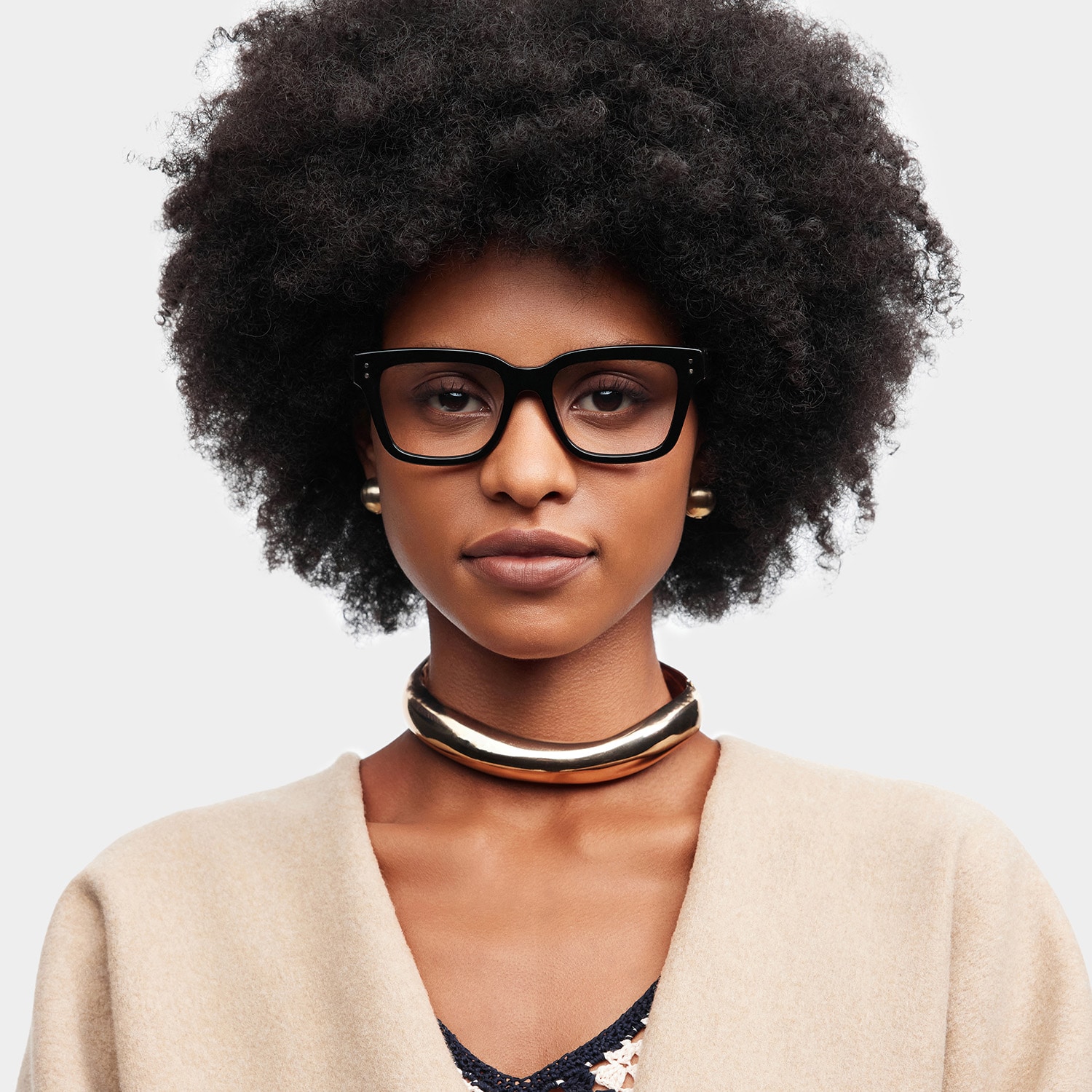 ☆ YaaSun☆ Zinnia Black Frame Glasses with Rectangle Frame Online | ZEELOOL