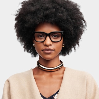 Zinnia Rectangle Black Glasses0