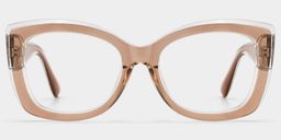Rosie Clear Brown Butterfly Glasses0