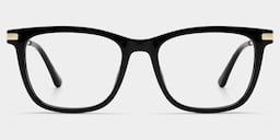 Selena Rectangle Black Glasses1