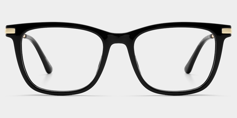 Selena Rectangle Black Glasses