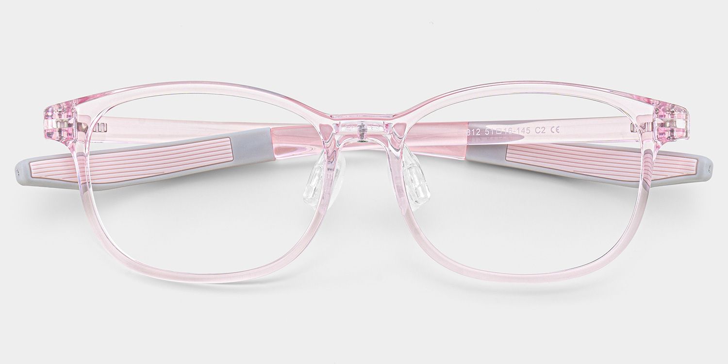 Cody Rectangle Clear Pink Glasses1