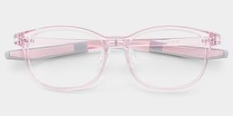 Cody Rectangle Clear Pink Glasses1
