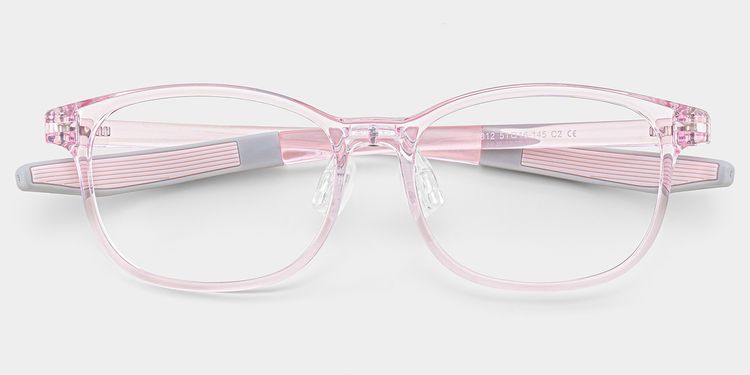 Cody Rectangle Clear Pink Glasses