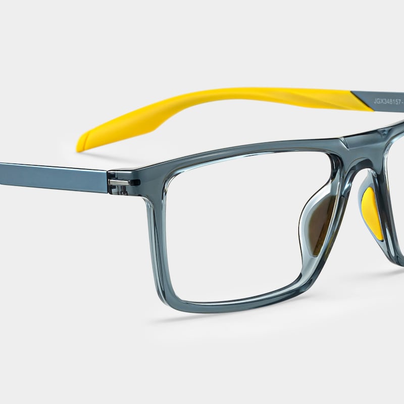 Active Blue Yellow Frame Glasses with Rectangle Frame Online | ZEELOOL4