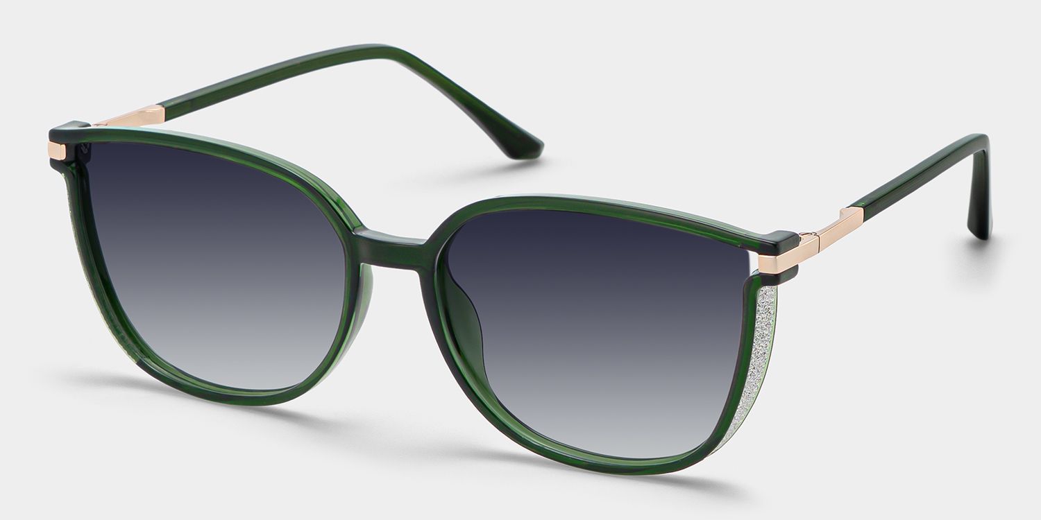 Rodz Square Dark-Green Prescription Sunglasses | ZEELOOL