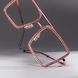 Diva Rose Gold Square Glasses0