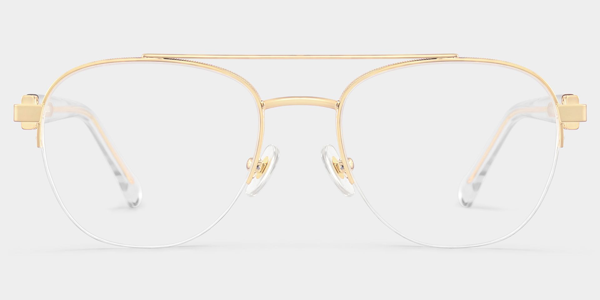 Emily Light Gold Frame Glasses with Aviator Frame Online | ZEELOOL1