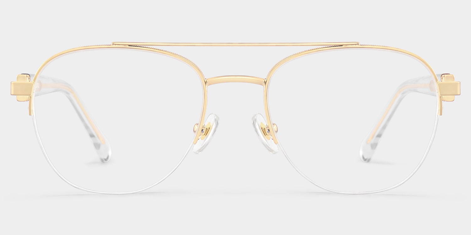 Emily Aviator Light Gold Glasses