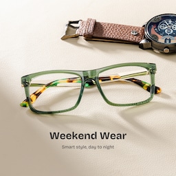 Morgan Rectangle Green Glasses0