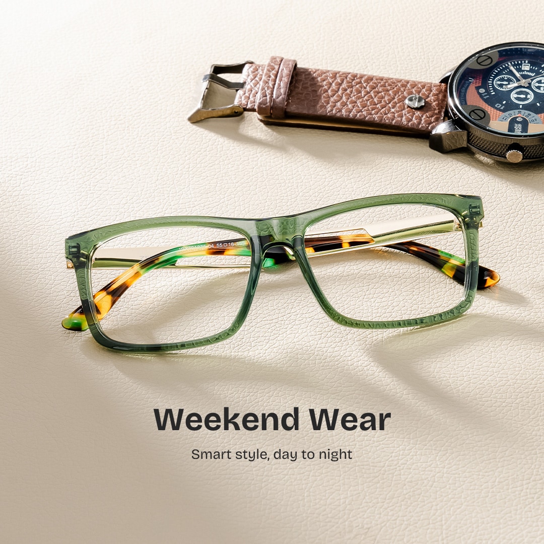 Morgan Rectangle Green Glasses