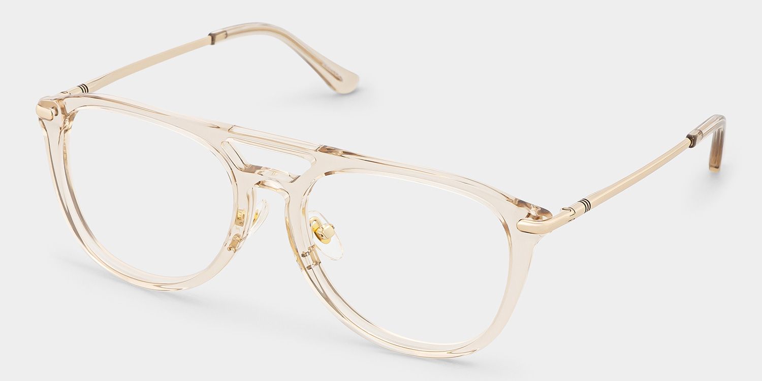 Isabelle Beige Aviator Glasses Frame | Soft Athleisure3