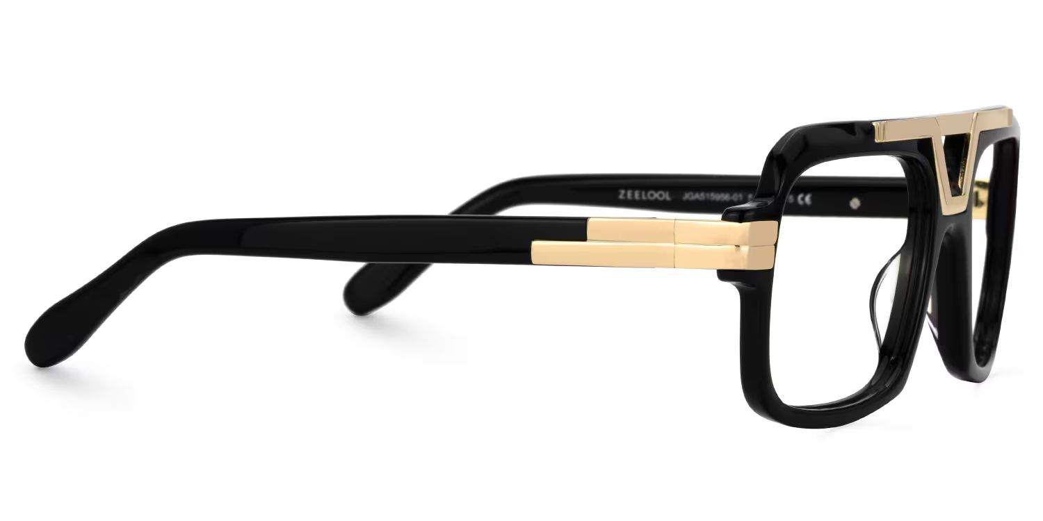 Croswell Acetate Aviator Black Frame Glasses | Zeelool2