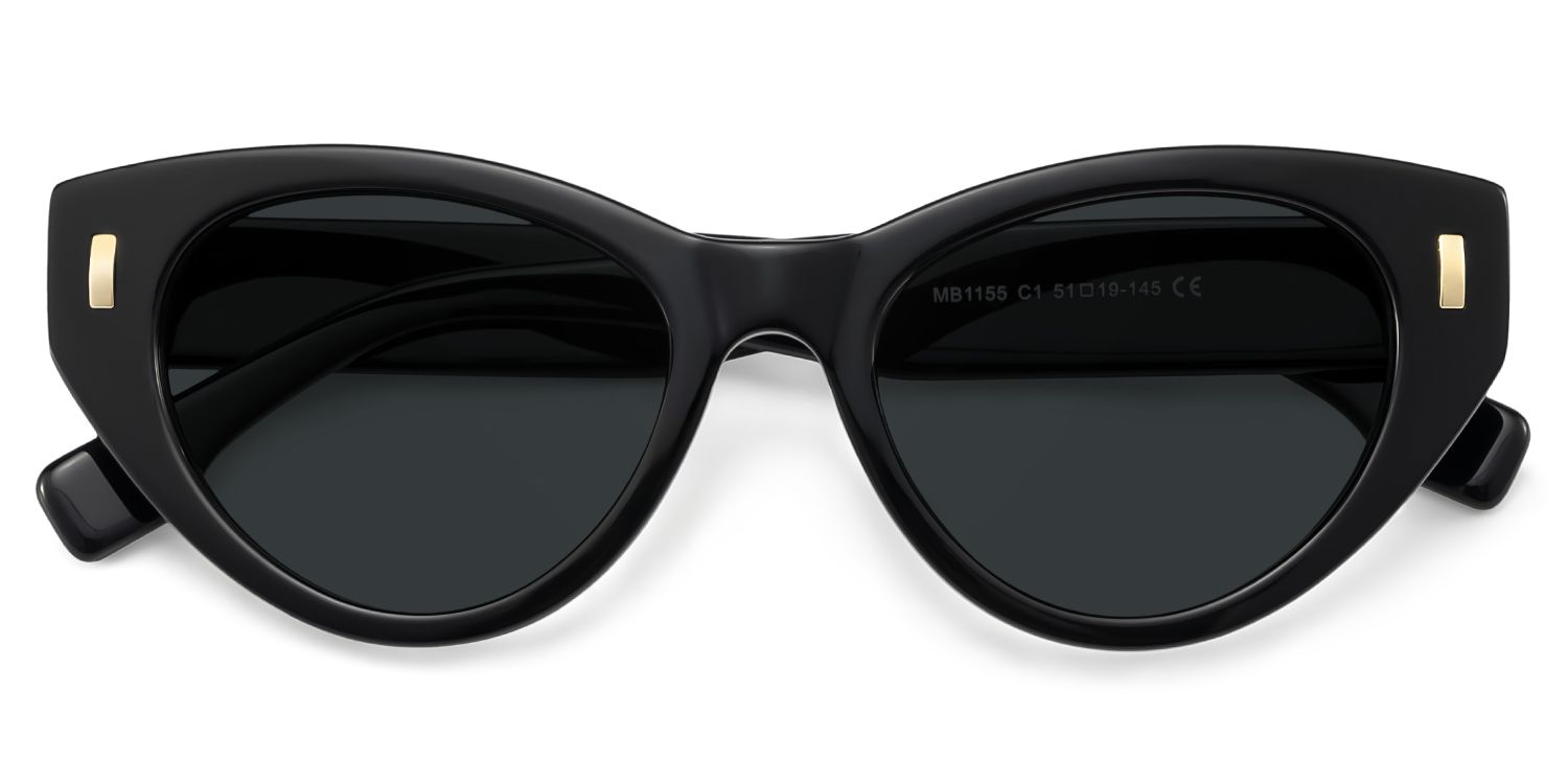 Azura Black Cat eye Polarized Sunglasses Online | Zeelool1