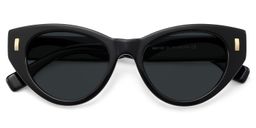 Azura Black Cat Eye Polarized Sunglasses1