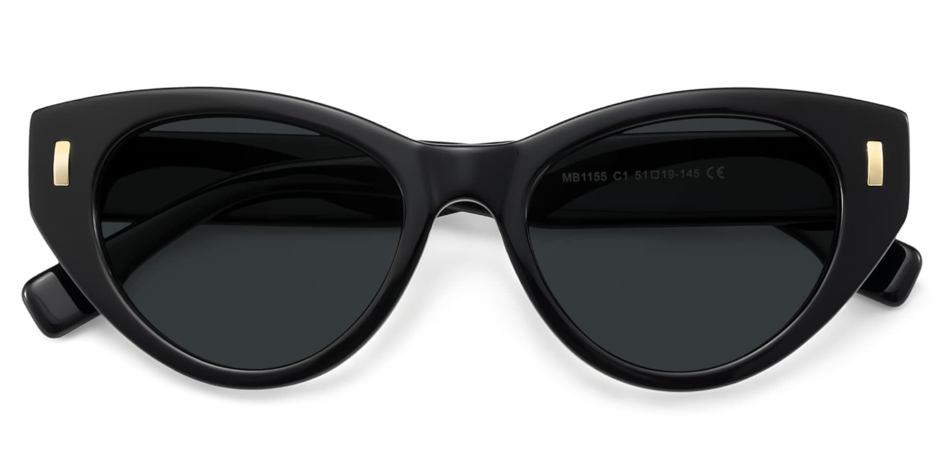 Azura Black Cat eye Polarized Sunglasses Online | Zeelool1