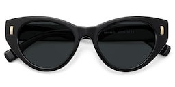 Azura Black Cat Eye Polarized Sunglasses1