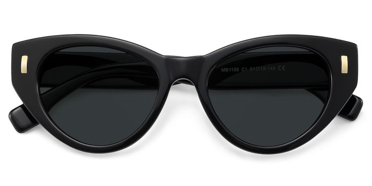 Azura Black Cat Eye Polarized Sunglasses