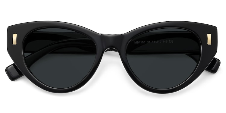 Azura Black Cat Eye Polarized Sunglasses