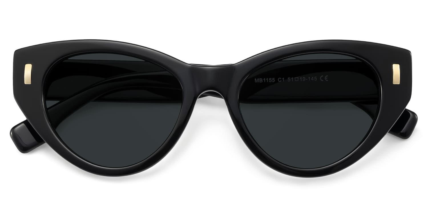 Azura Black Cat Eye Polarized Sunglasses