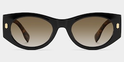 Reina Geometric Black Polarized Sunglasses1