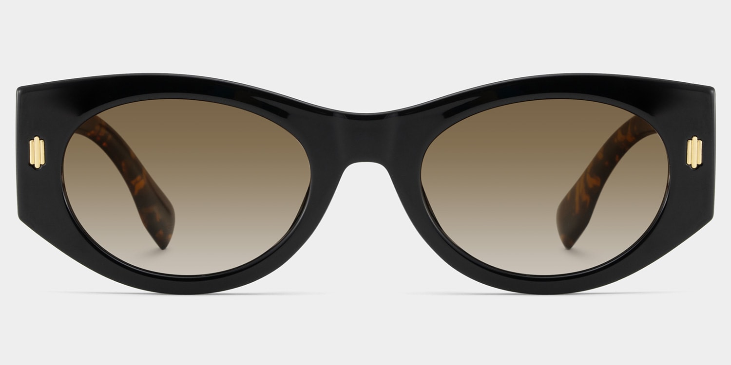 Reina black Frame Polarized Sunglasses with geometric Style Online | ZEELOOL1