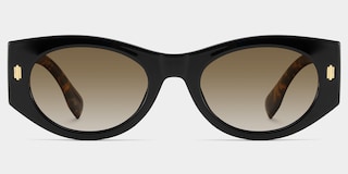 Reina Geometric Black Polarized Sunglasses1