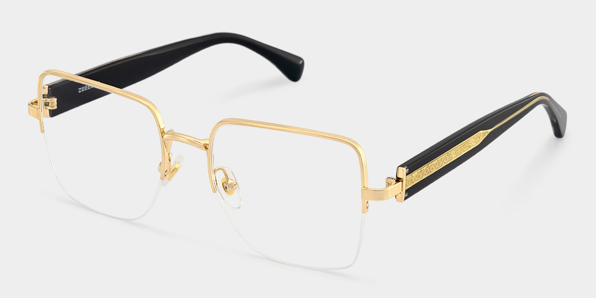 Lauren Gold Frame Glasses with Square Frame Online | ZEELOOL4