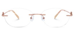 Keyla Oval Rose-Gold Glasses0