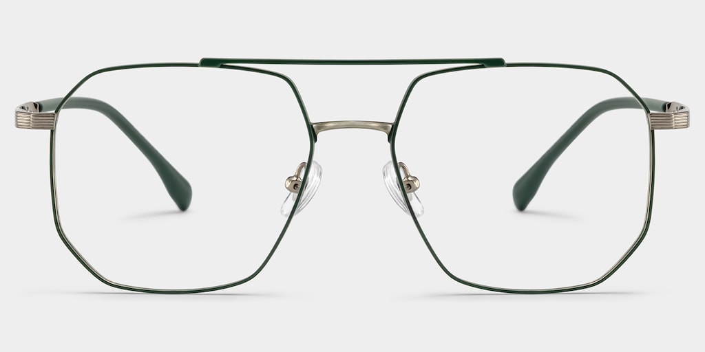 Logan Aviator Green Glasses