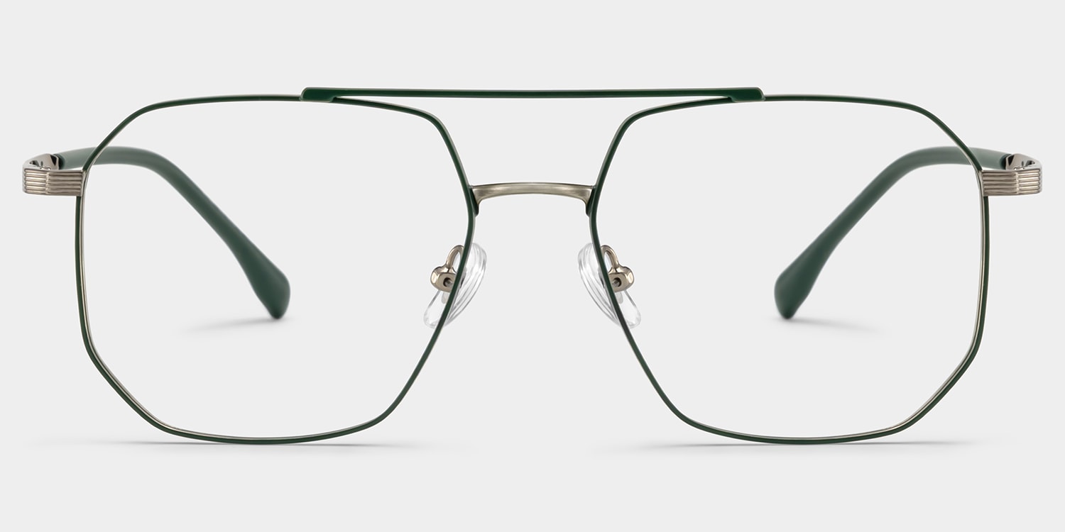 Logan Aviator Green Glasses