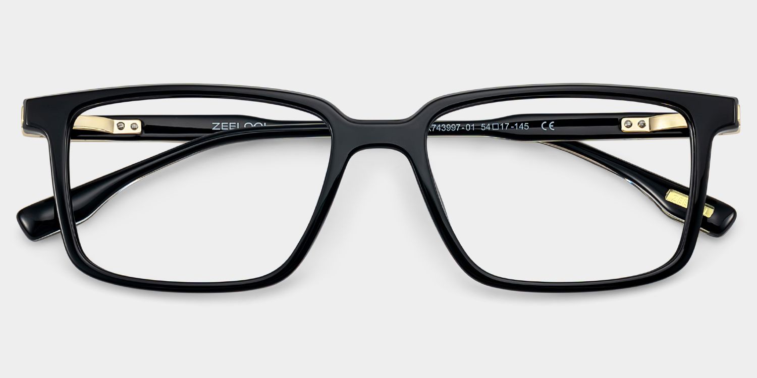 Cyrus Pillowed Rectangle Glasses with Black Frames | ZEELOOL3