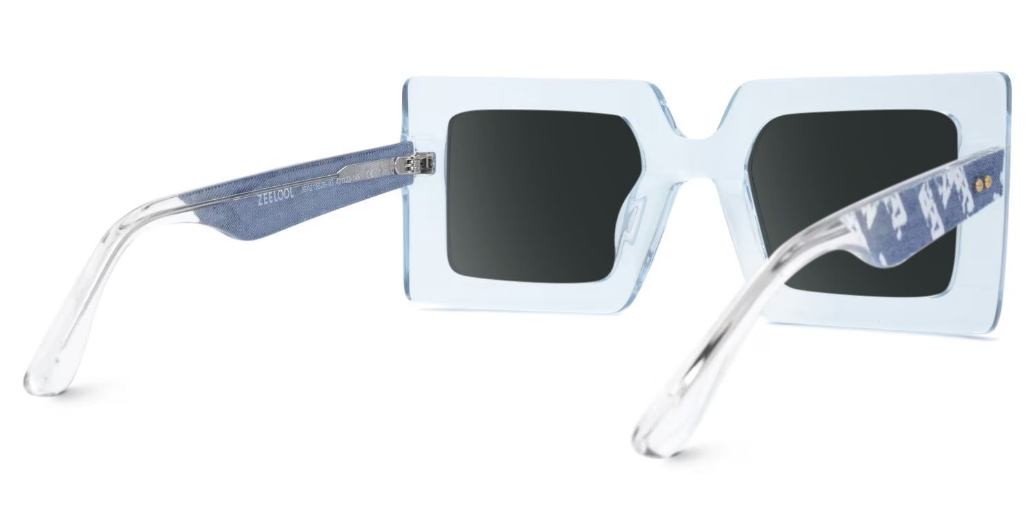 Tiffaney Transparent Blue Frames with Blue Denim Temples3