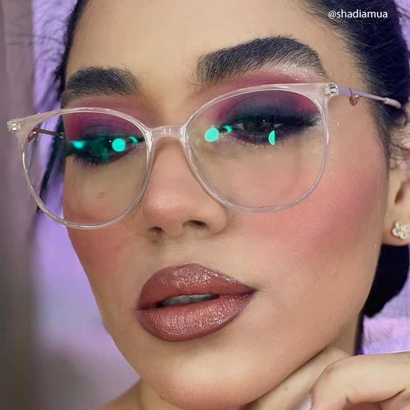 Chanty Round Pink Eyeglasses and Thin Frames7