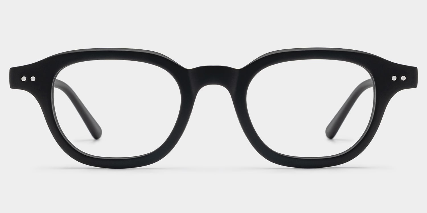 Amber Square Black Glasses