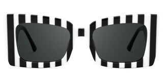 Mitia Rectangle  Zebra Print Black-White Glasses0