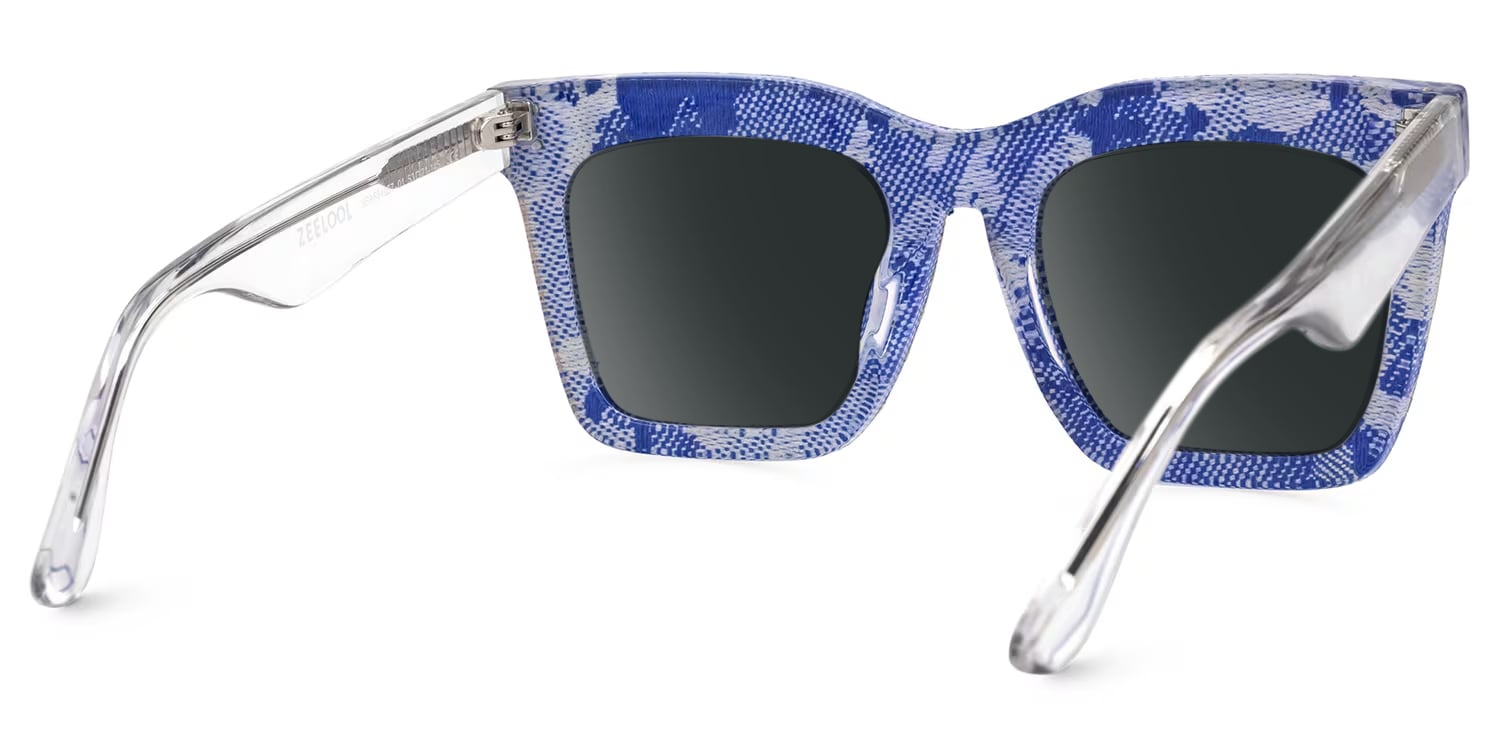 Porsha Square Dark Blue Glasses3