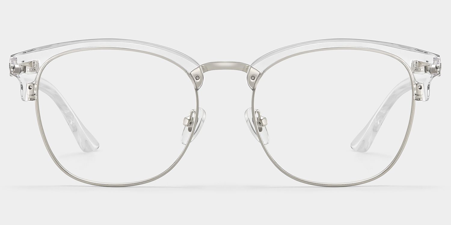 Lasha Clear Browline Mixed Frame Glasses for Women | ZEELOOL1