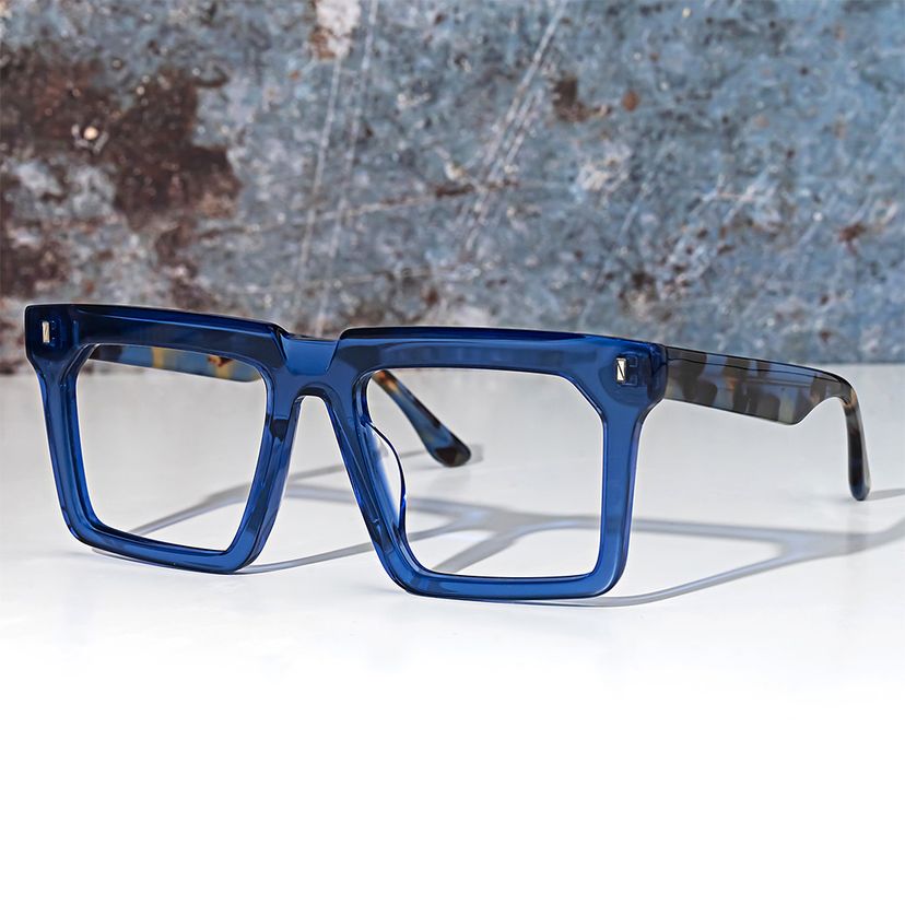 Moreland Rectangle Blue Glasses
