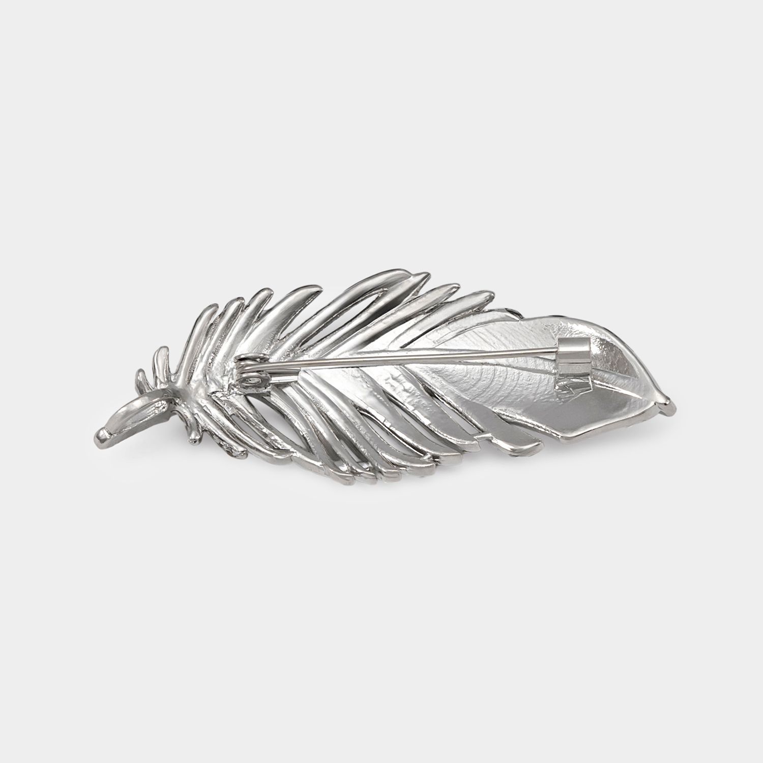 Full Rhinestone Classic Feather Brooch3